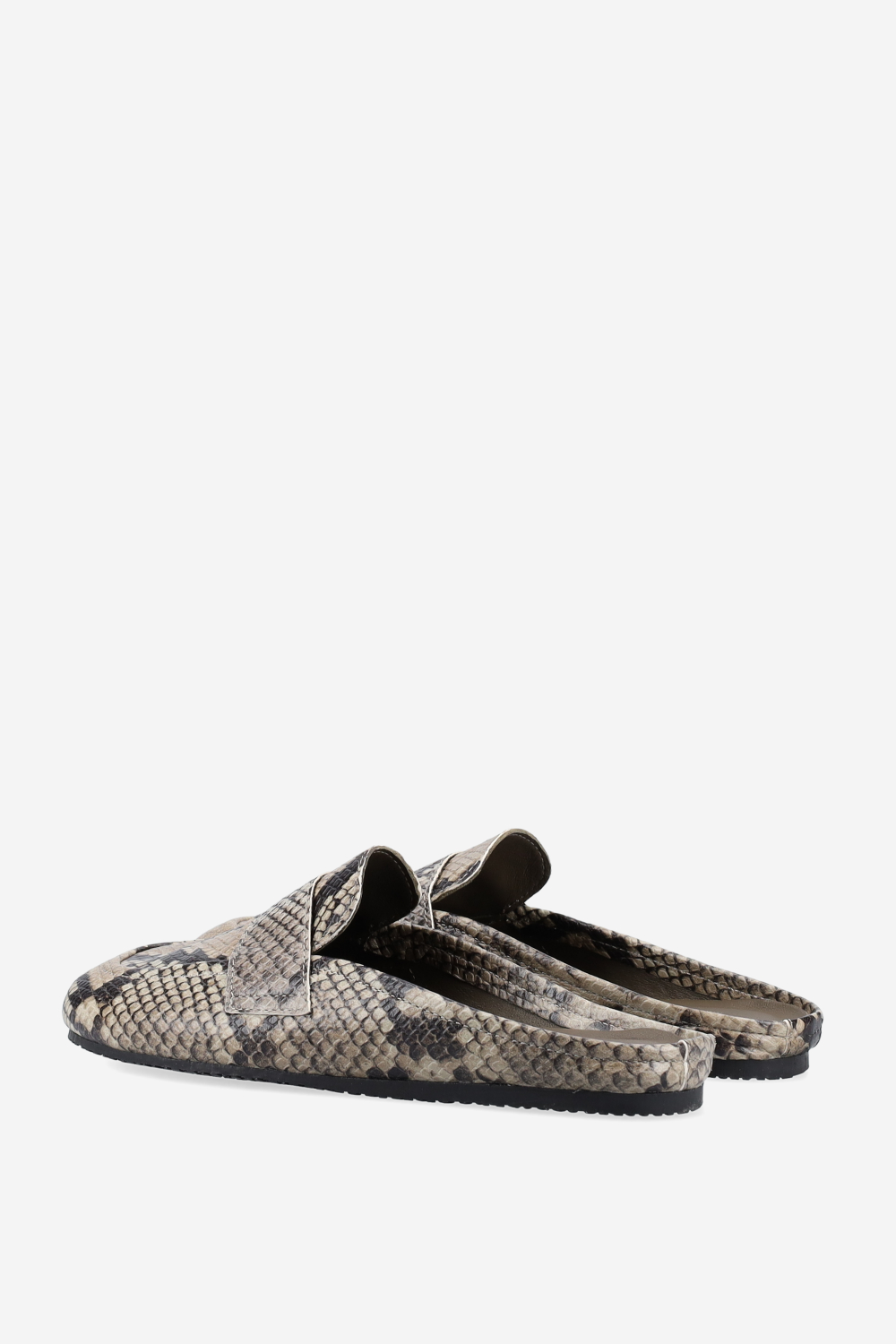 Pitone leather mules