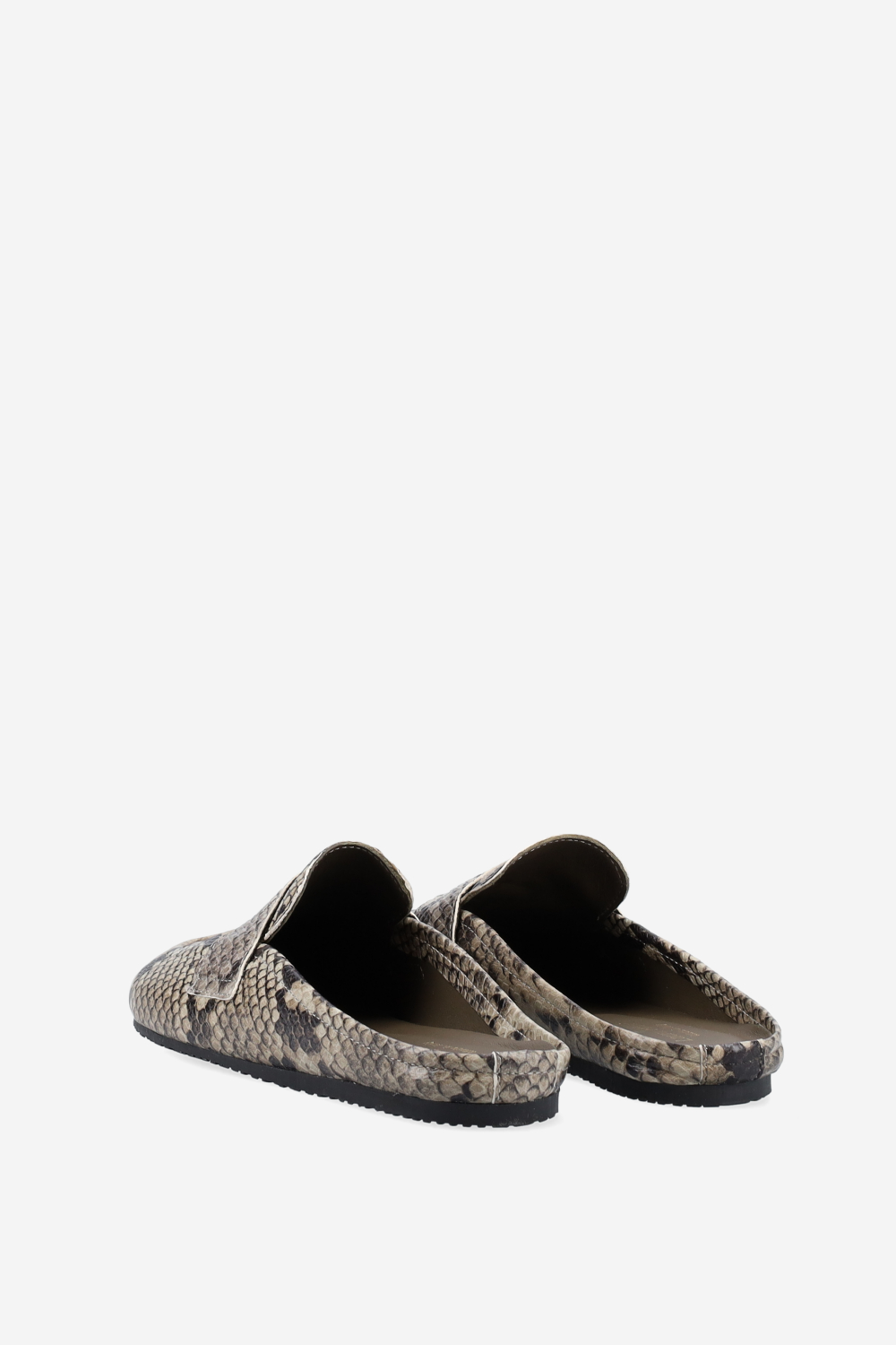 Pitone leather mules