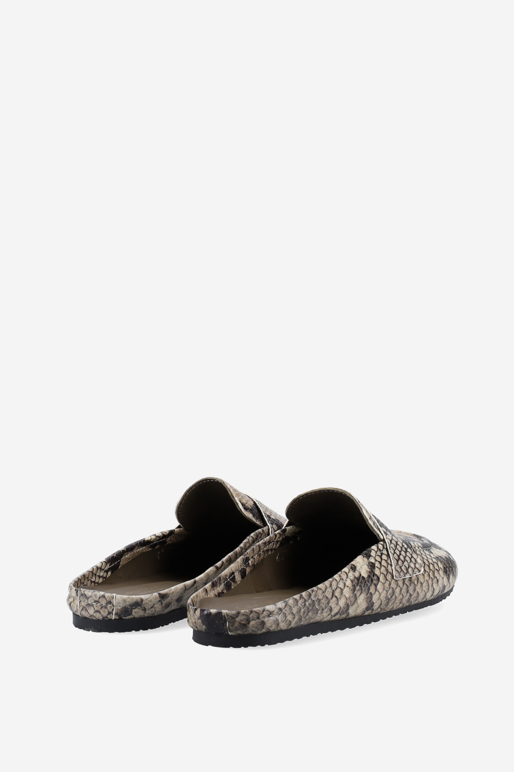 Pitone leather mules
