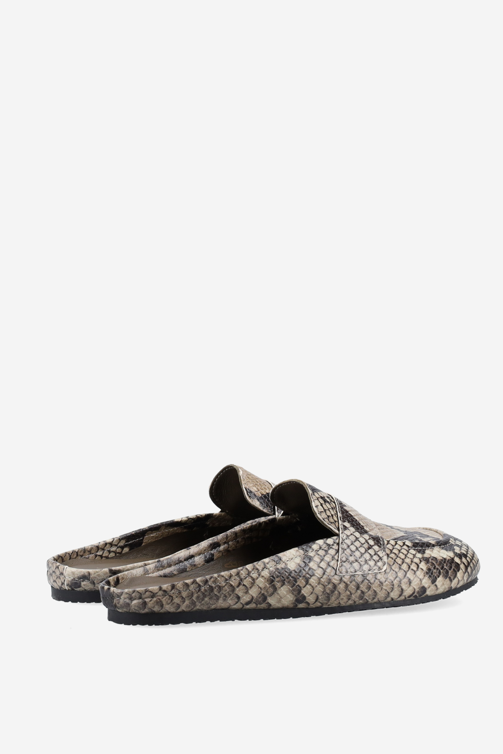 Pitone leather mules
