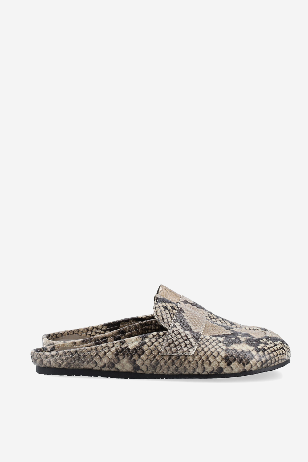 Pitone leather mules