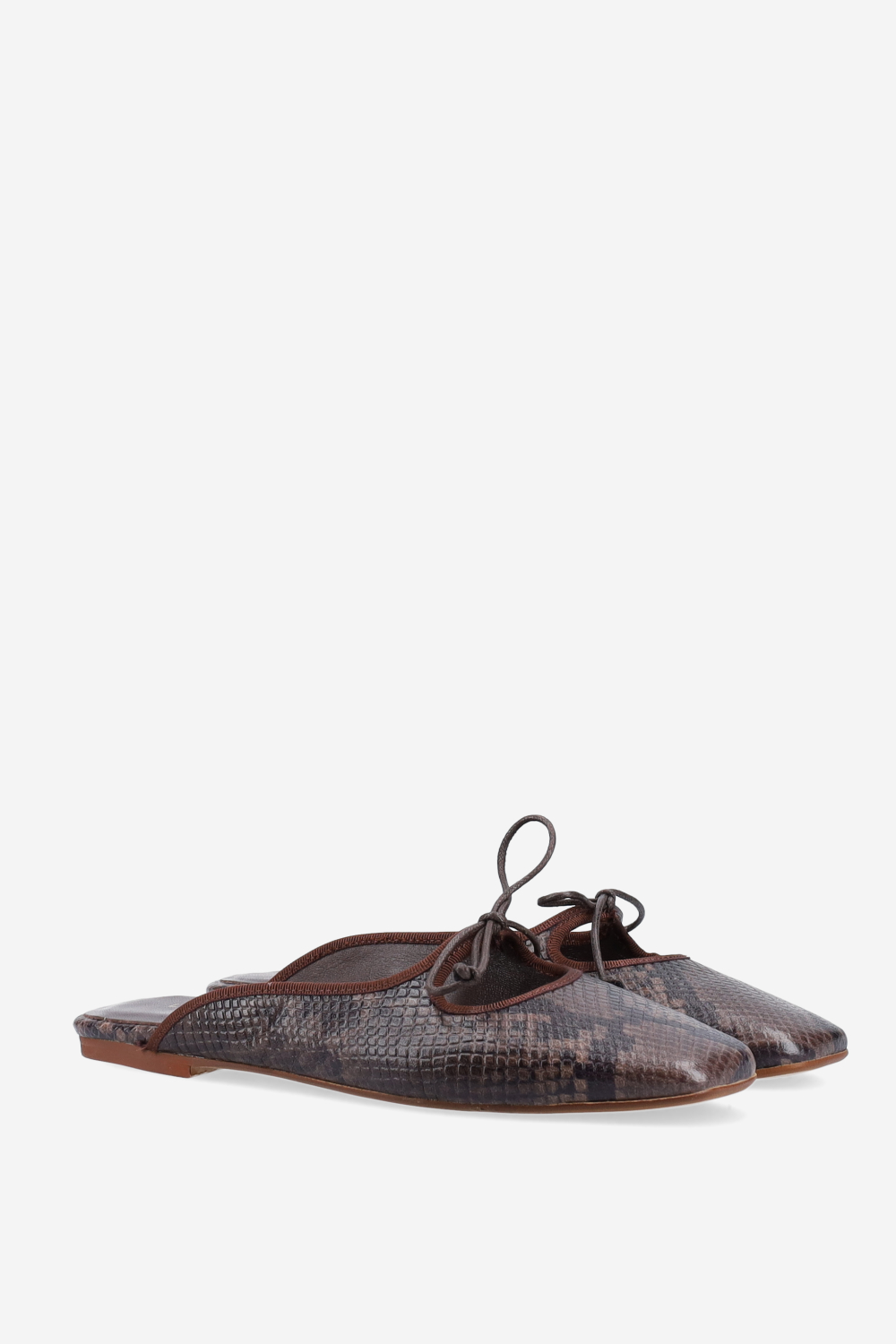 Pitone leather mules
