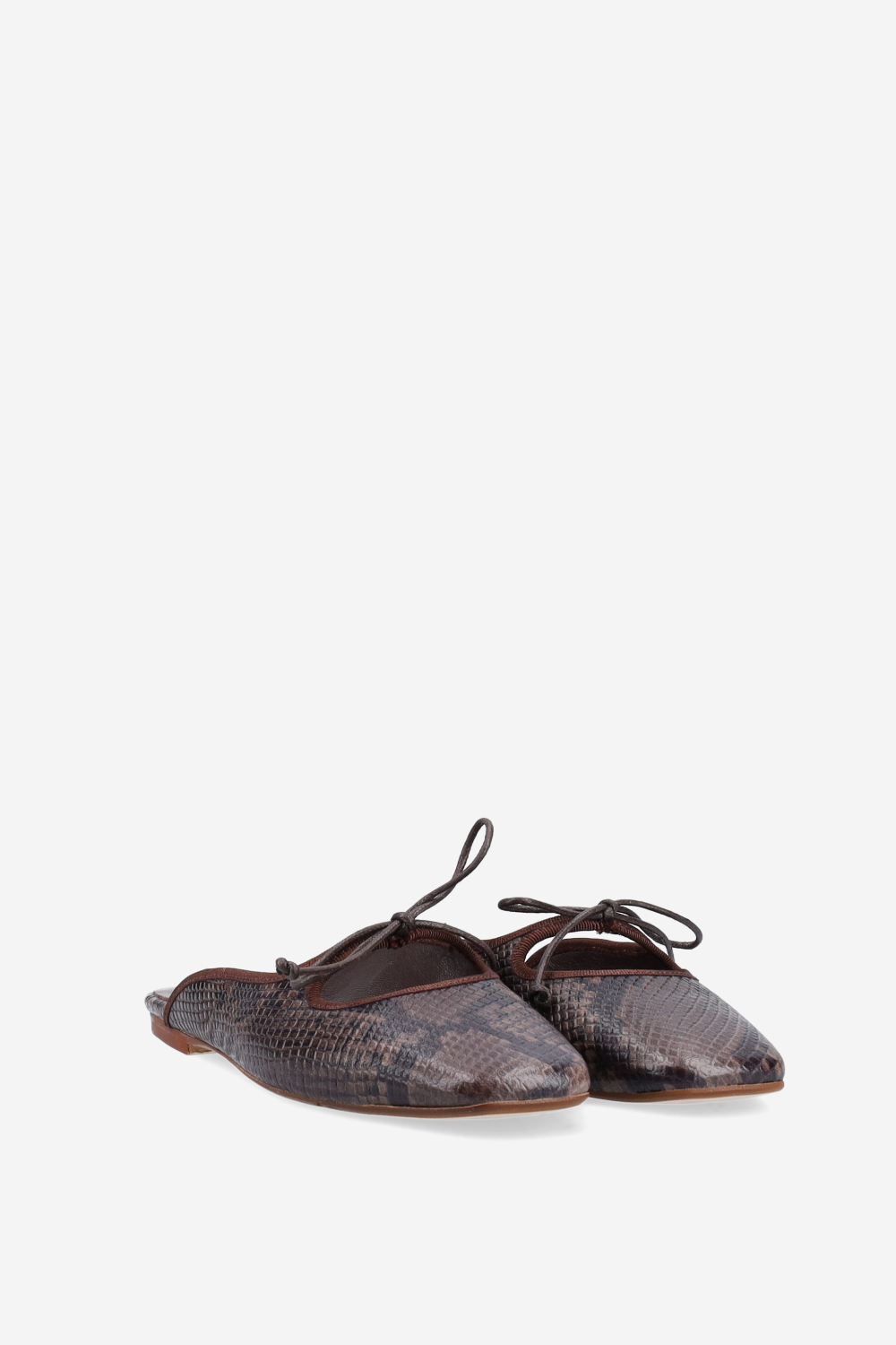 Pitone leather mules