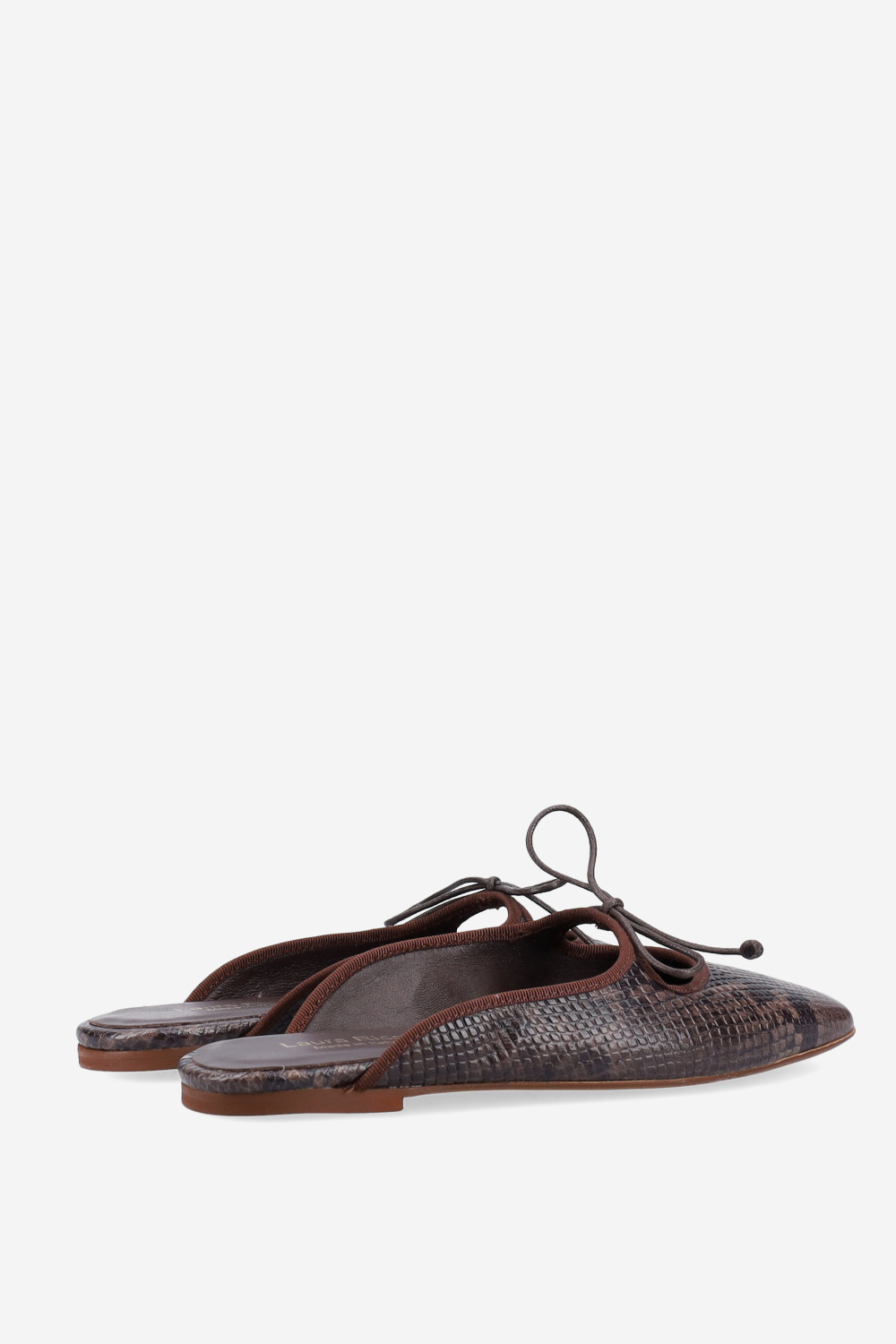 Pitone leather mules