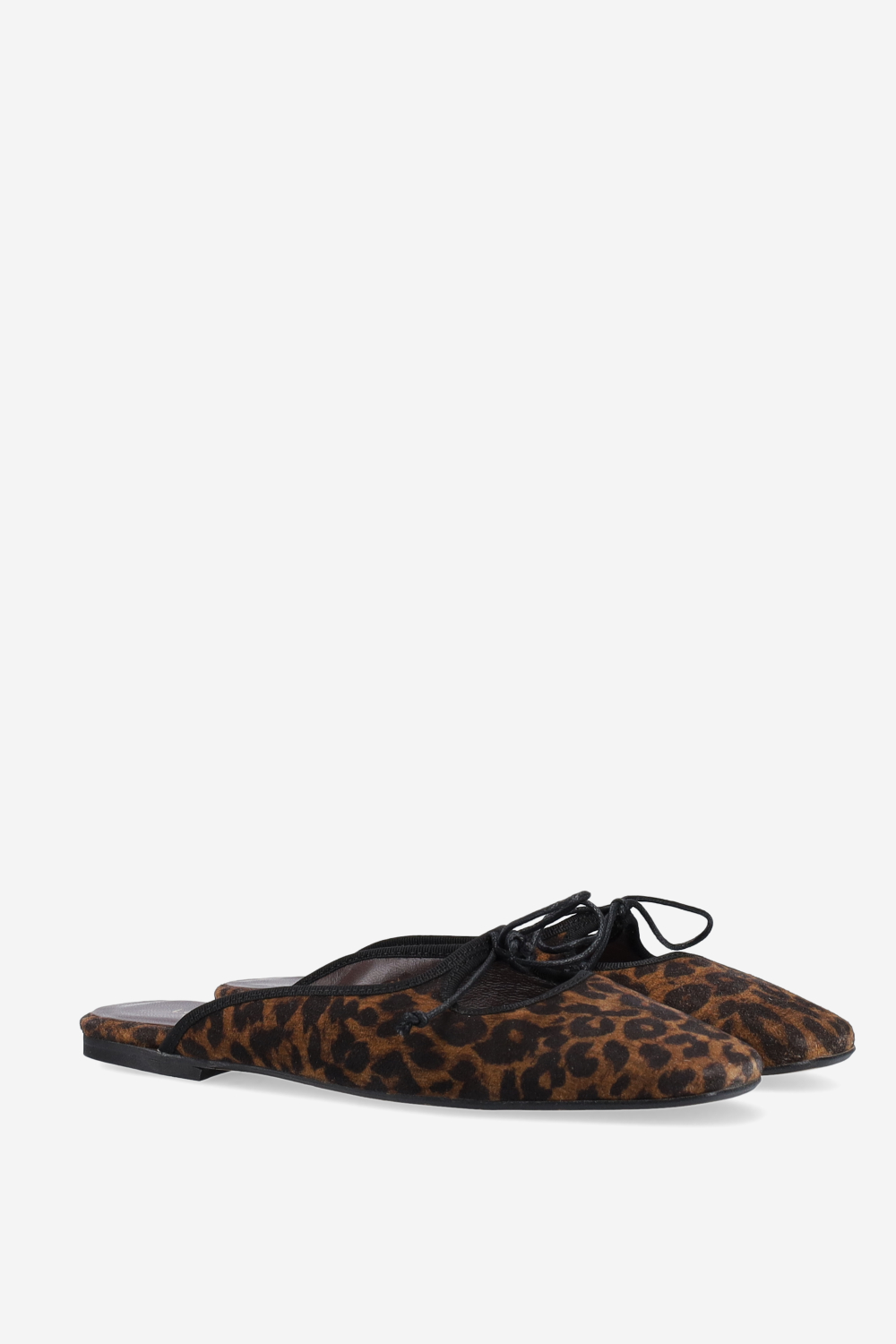 Leopard suede mules