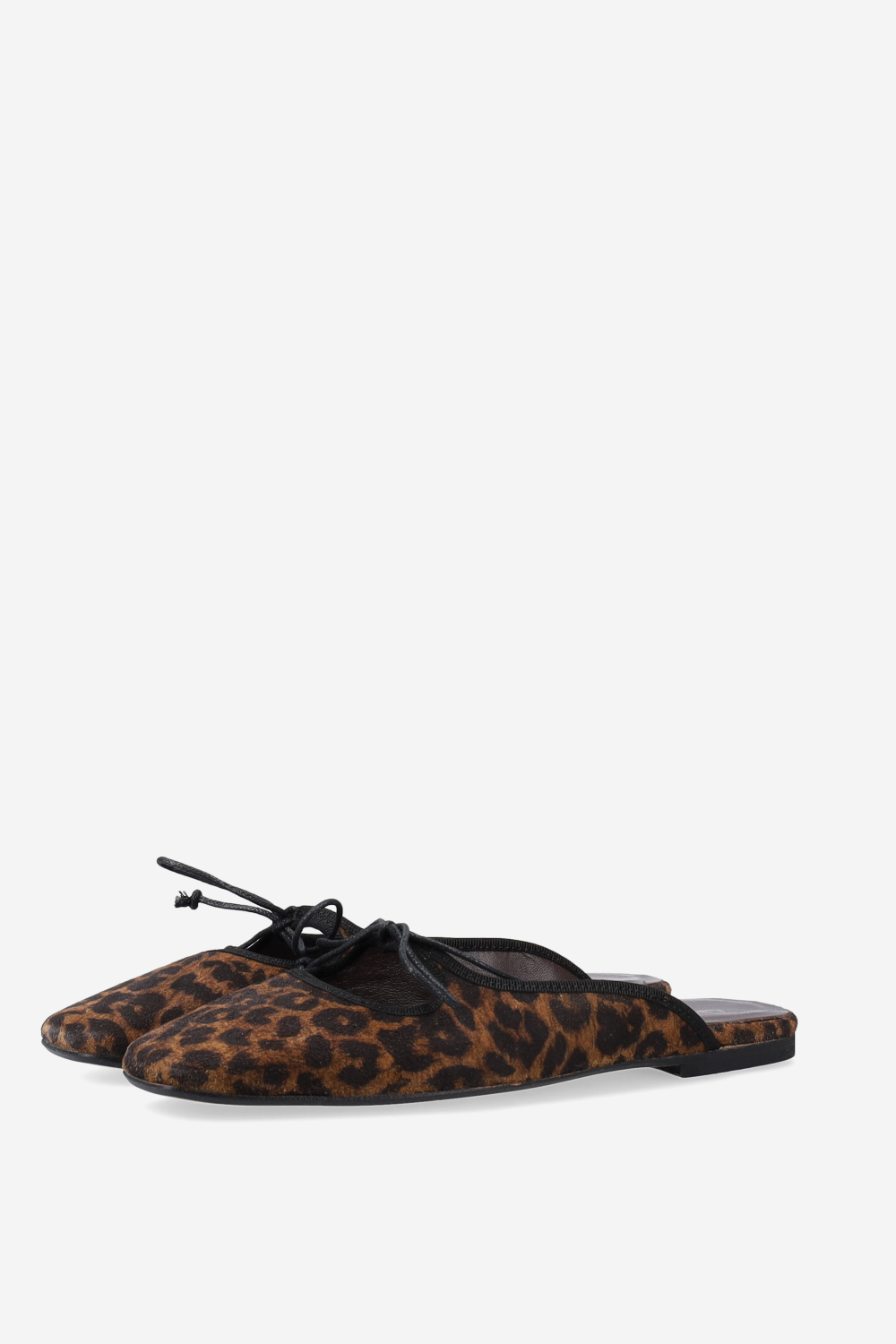 Leopard suede mules