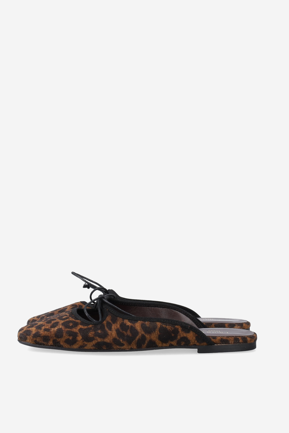 Leopard suede mules