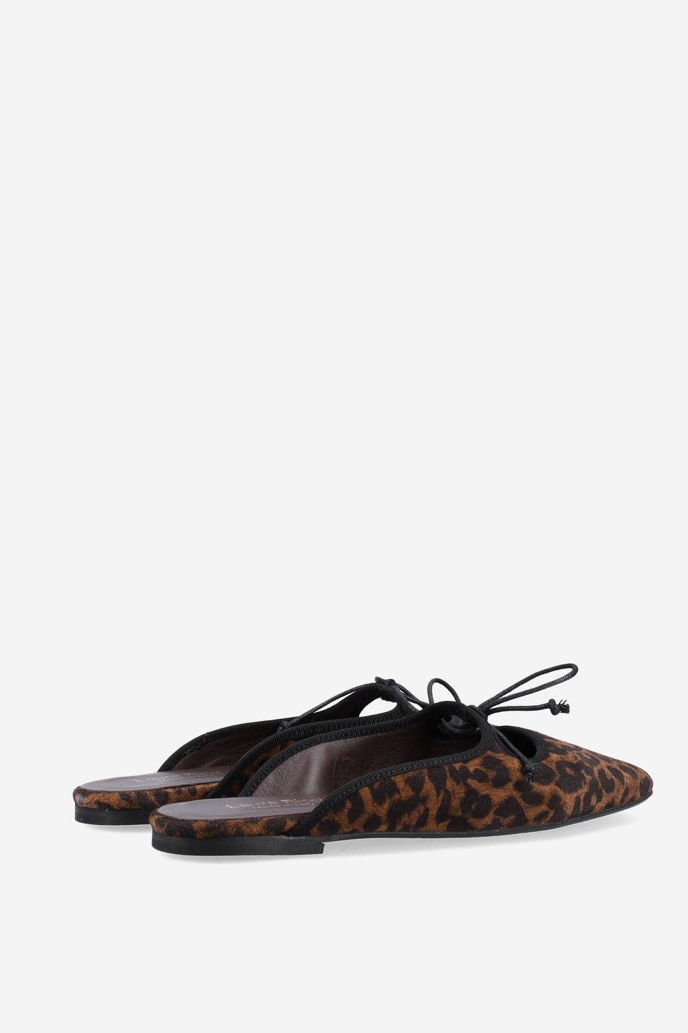 Leopard suede mules