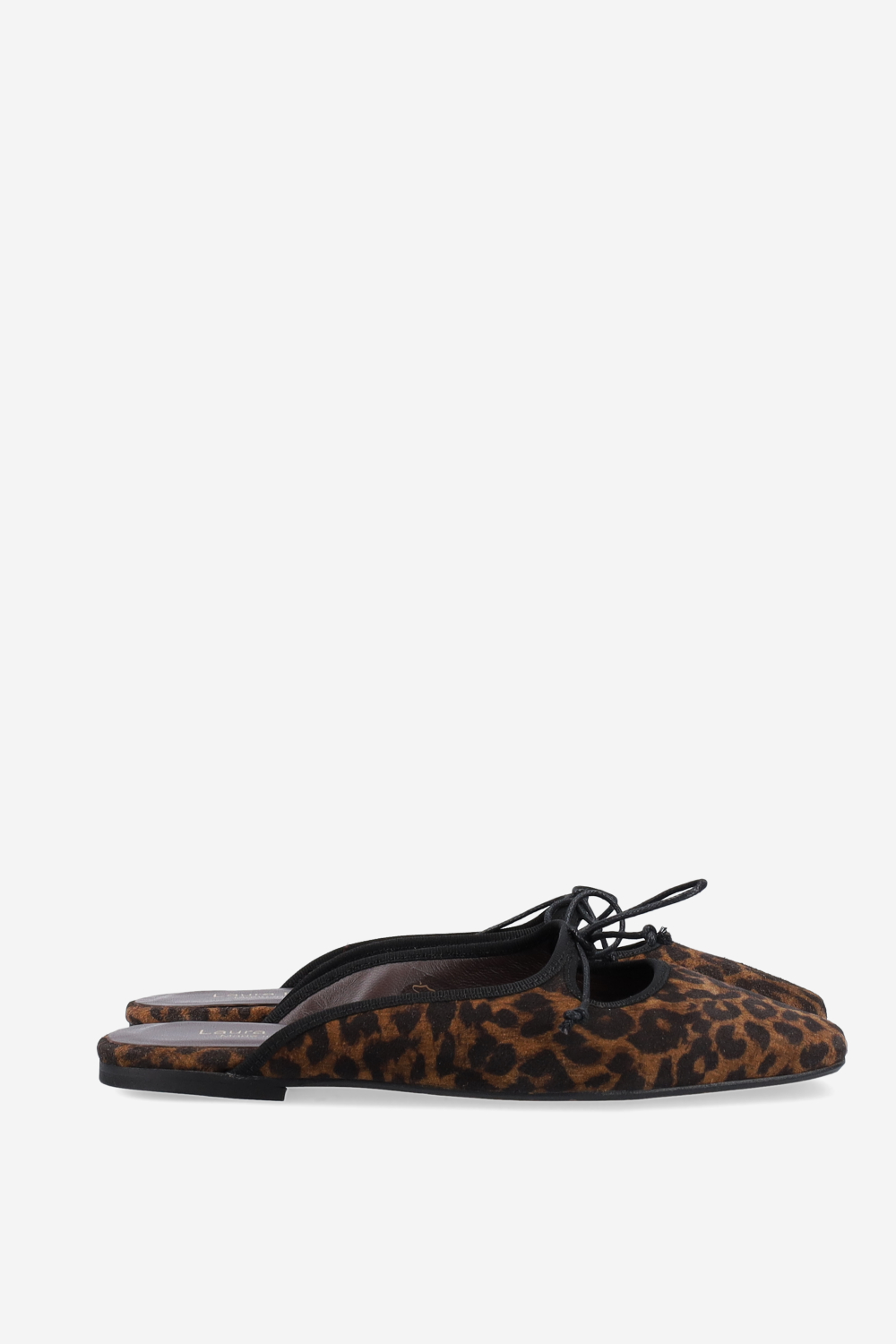 Leopard suede mules