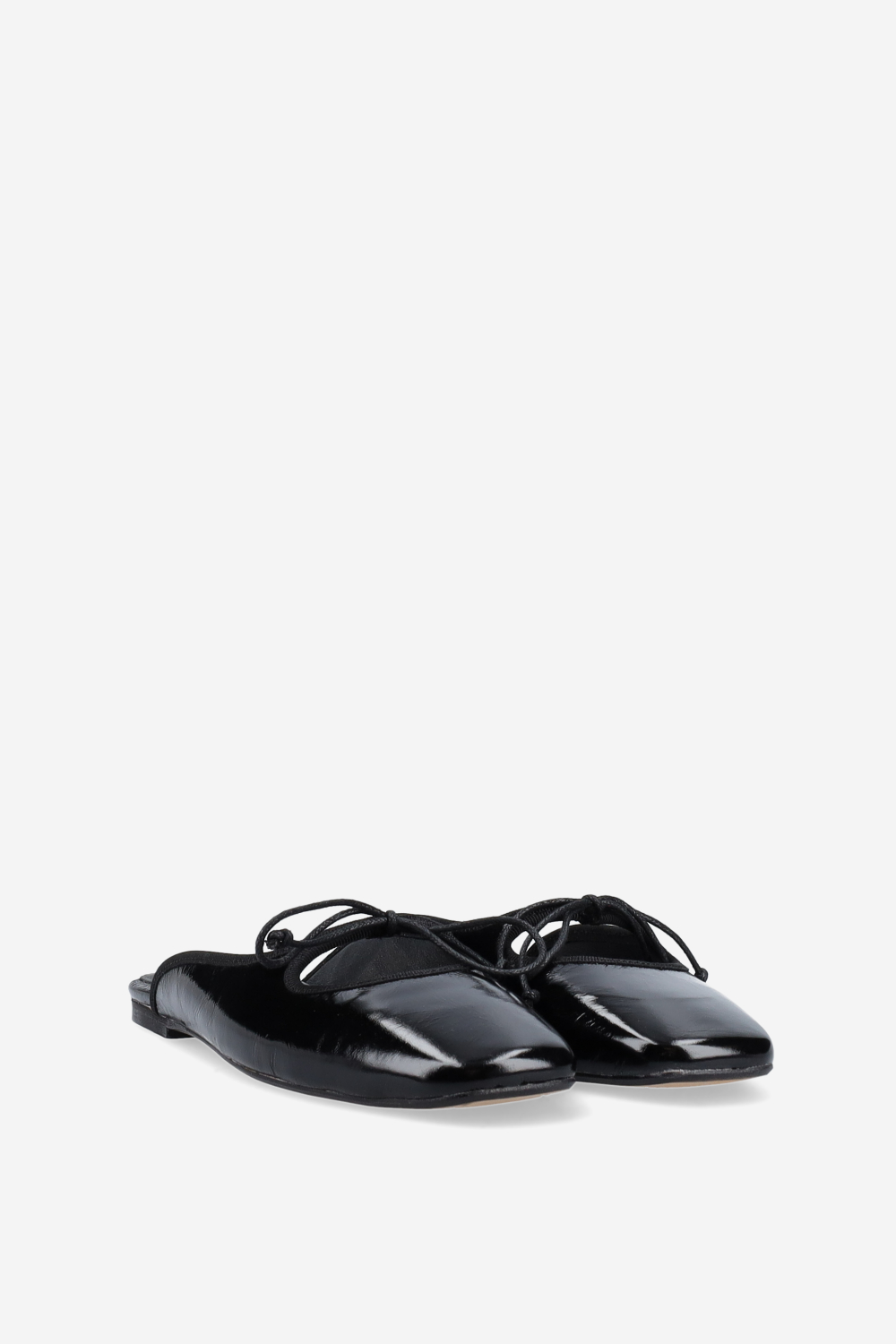 Patent leather mules