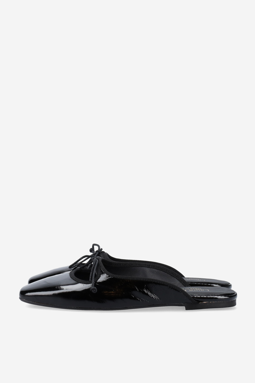 Patent leather mules