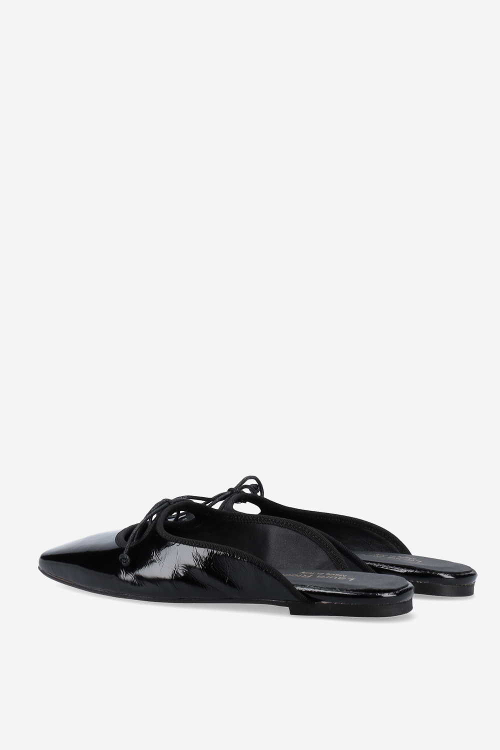 Patent leather mules