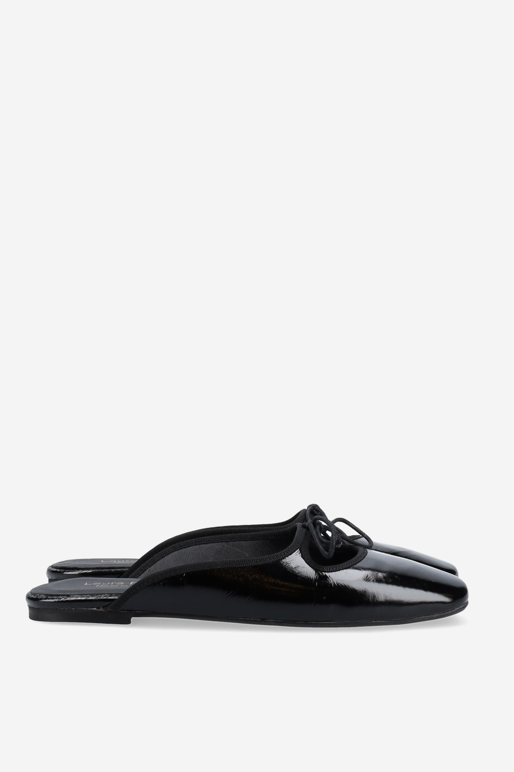 Patent leather mules