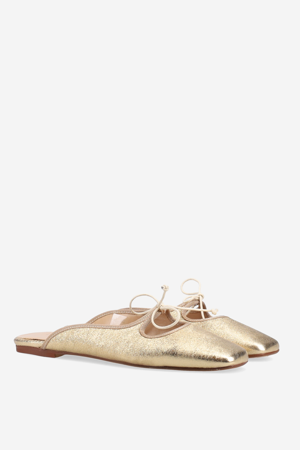 Glitter leather mules