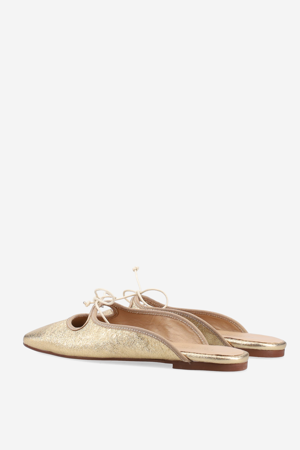 Glitter leather mules