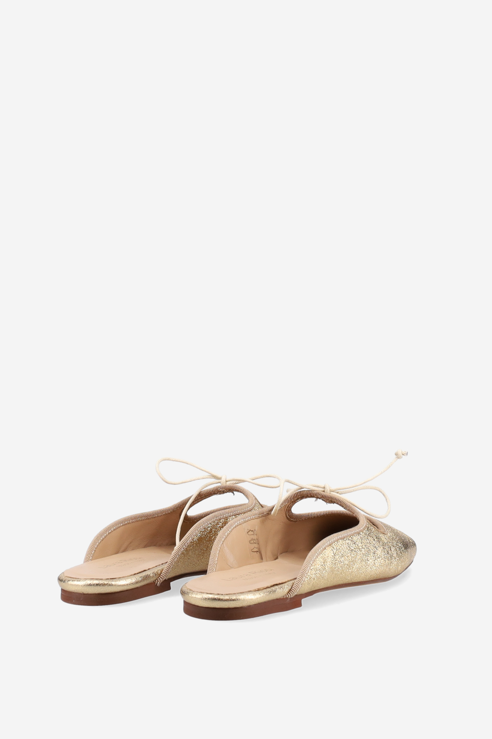 Glitter leather mules