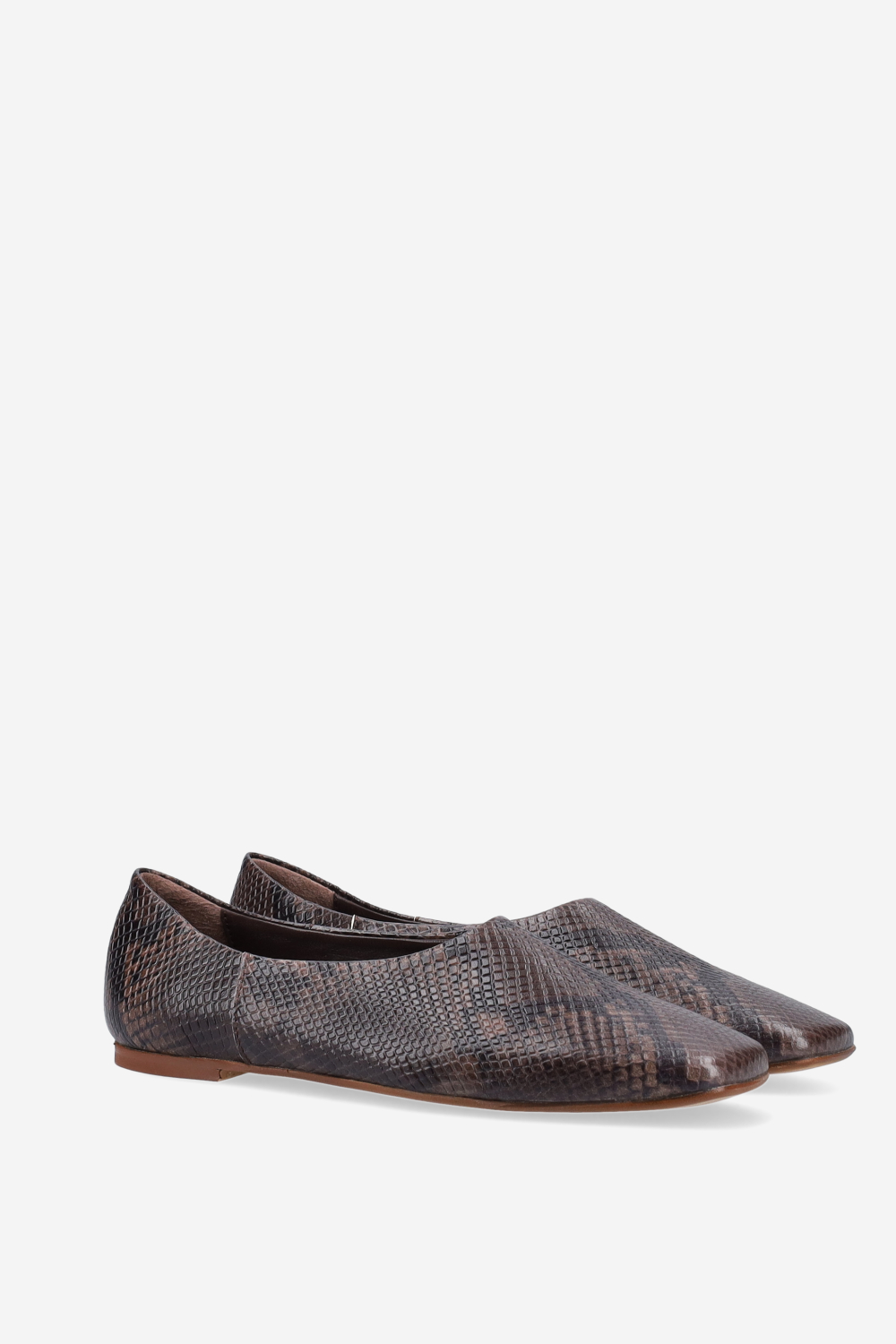 Pitone leather ballerinas