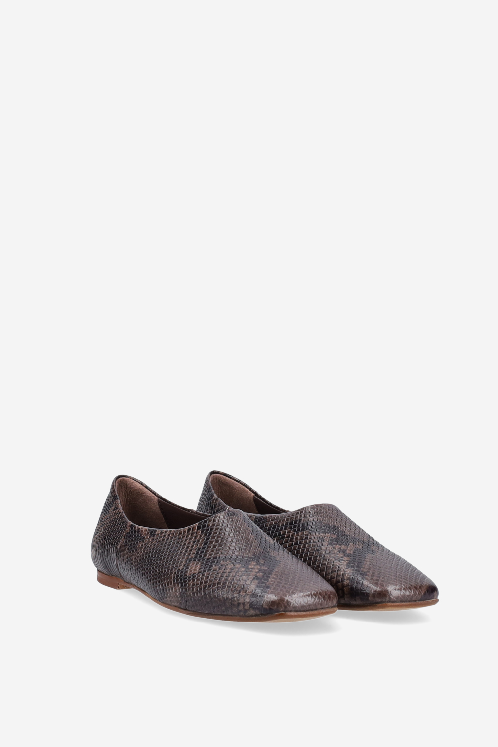 Pitone leather ballerinas
