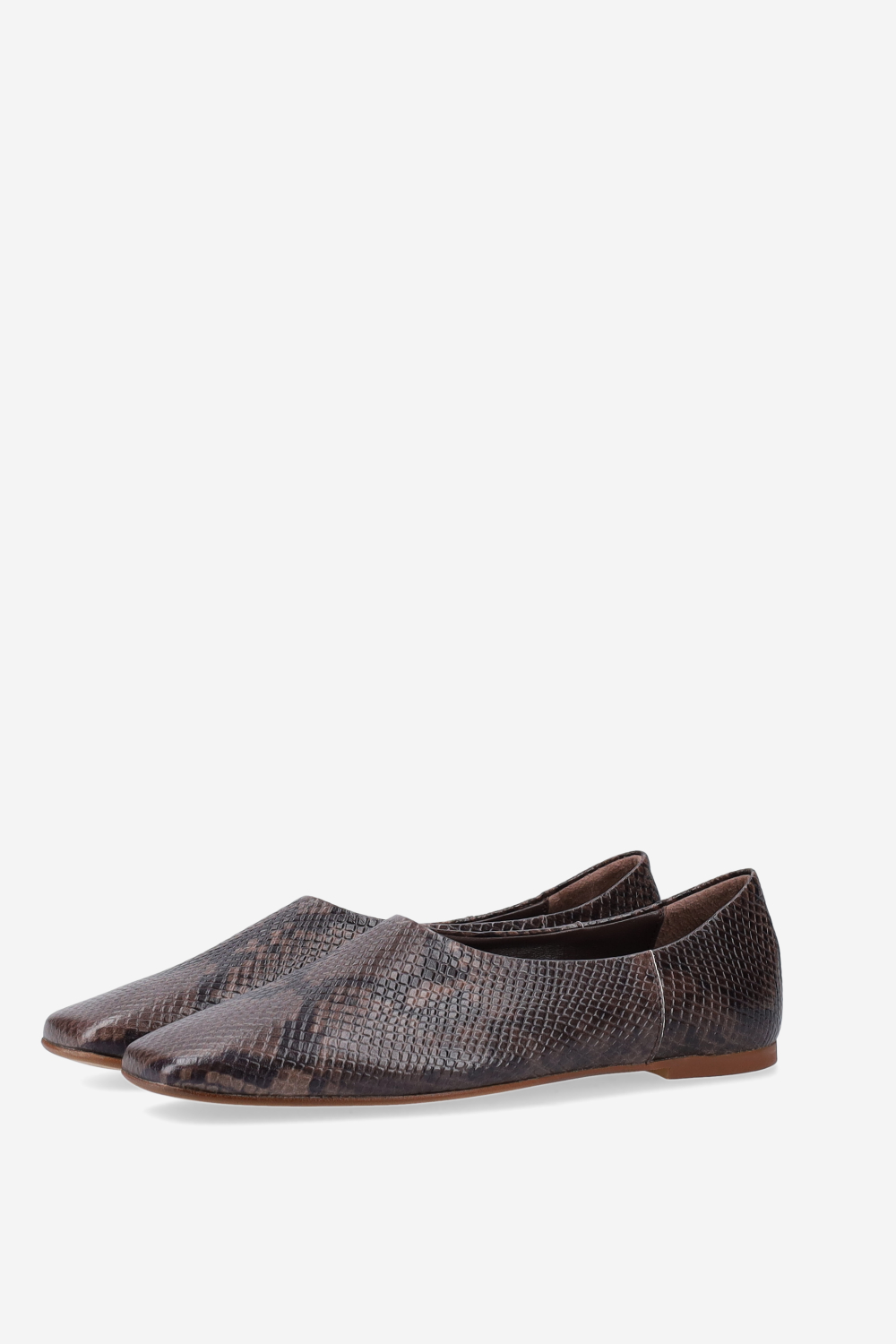 Pitone leather ballerinas