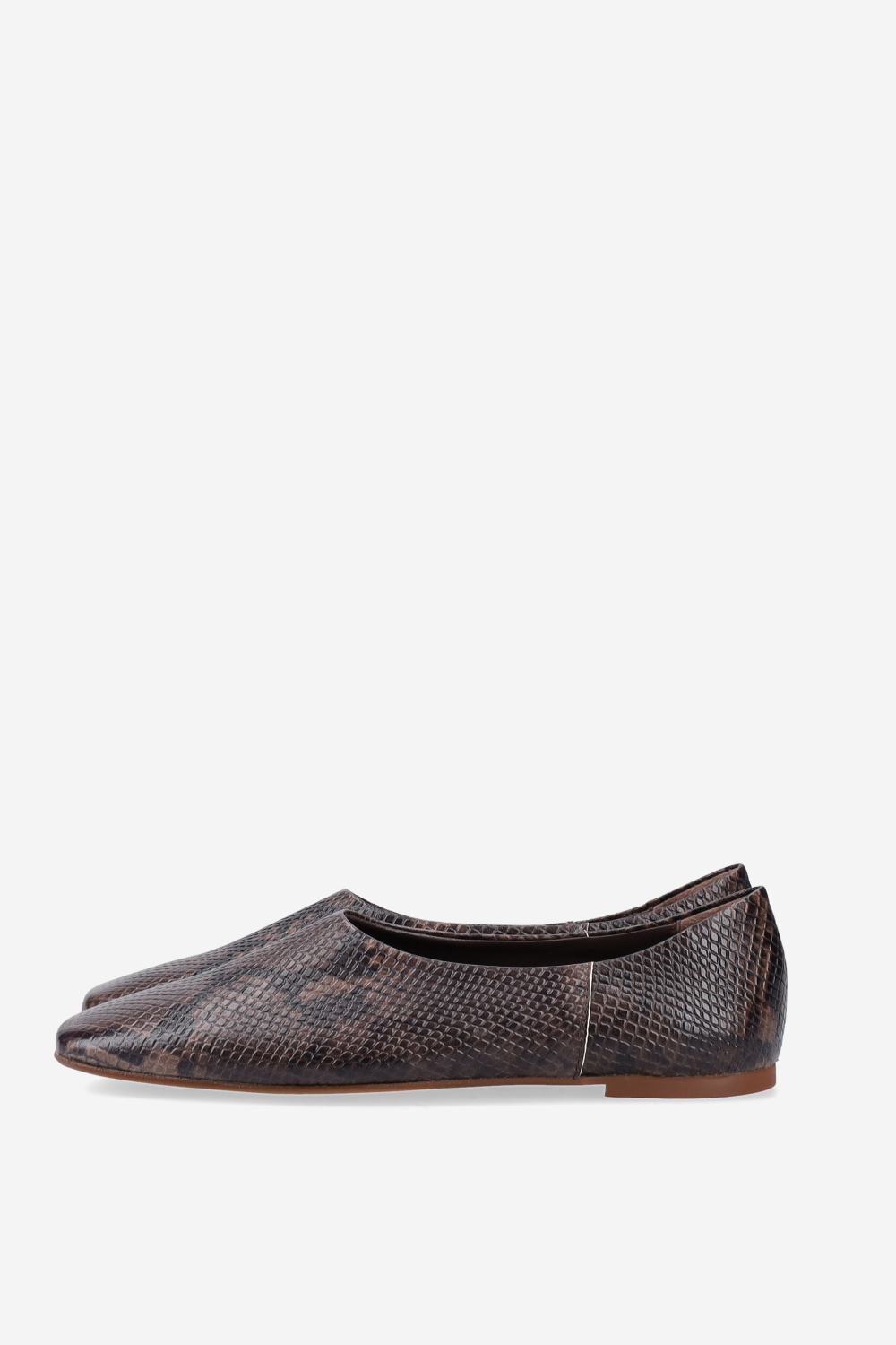 Pitone leather ballerinas