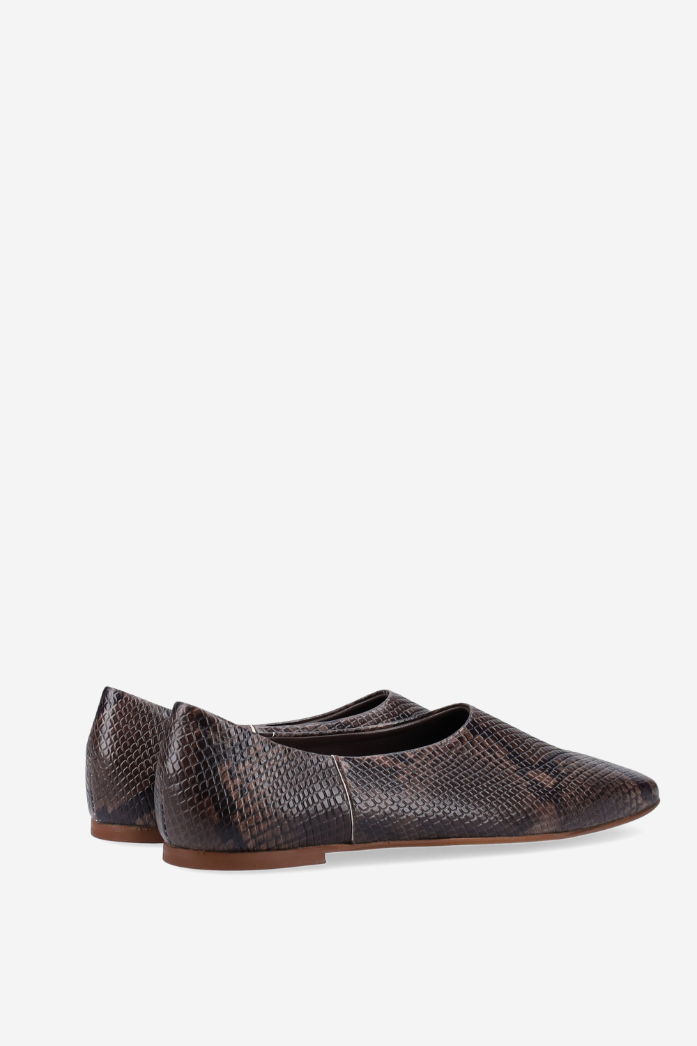 Pitone leather ballerinas
