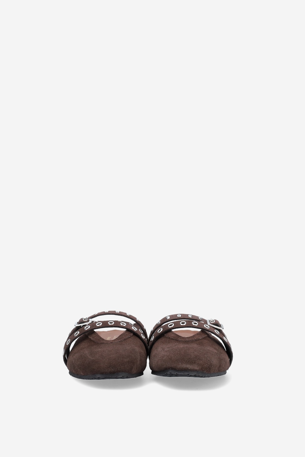 Cross-over suede mules