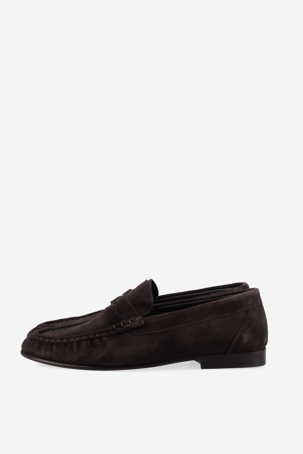 Penny wrinkle suede loafers