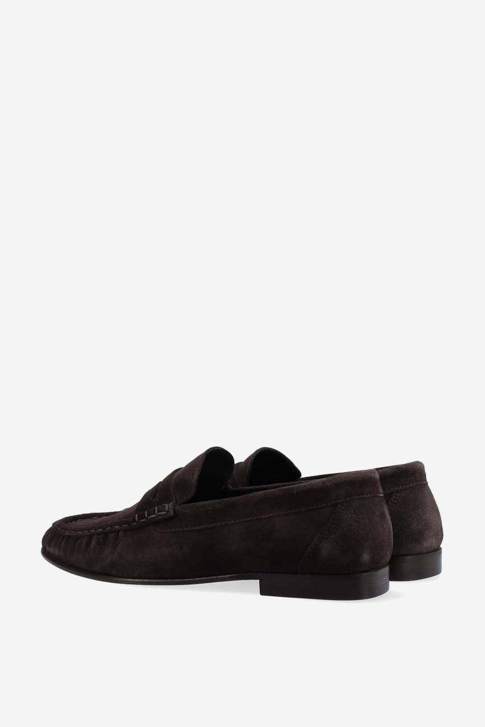 Penny wrinkle suede loafers