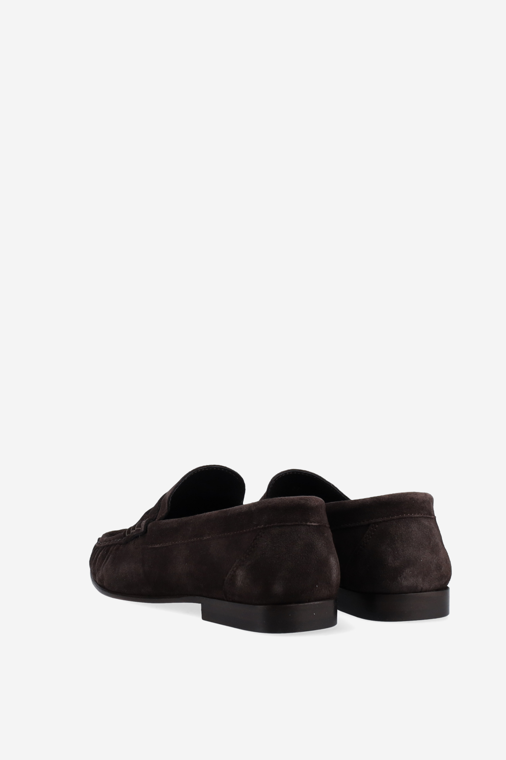 Penny wrinkle suede loafers