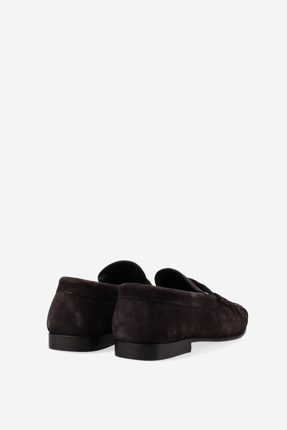 Penny wrinkle suede loafers