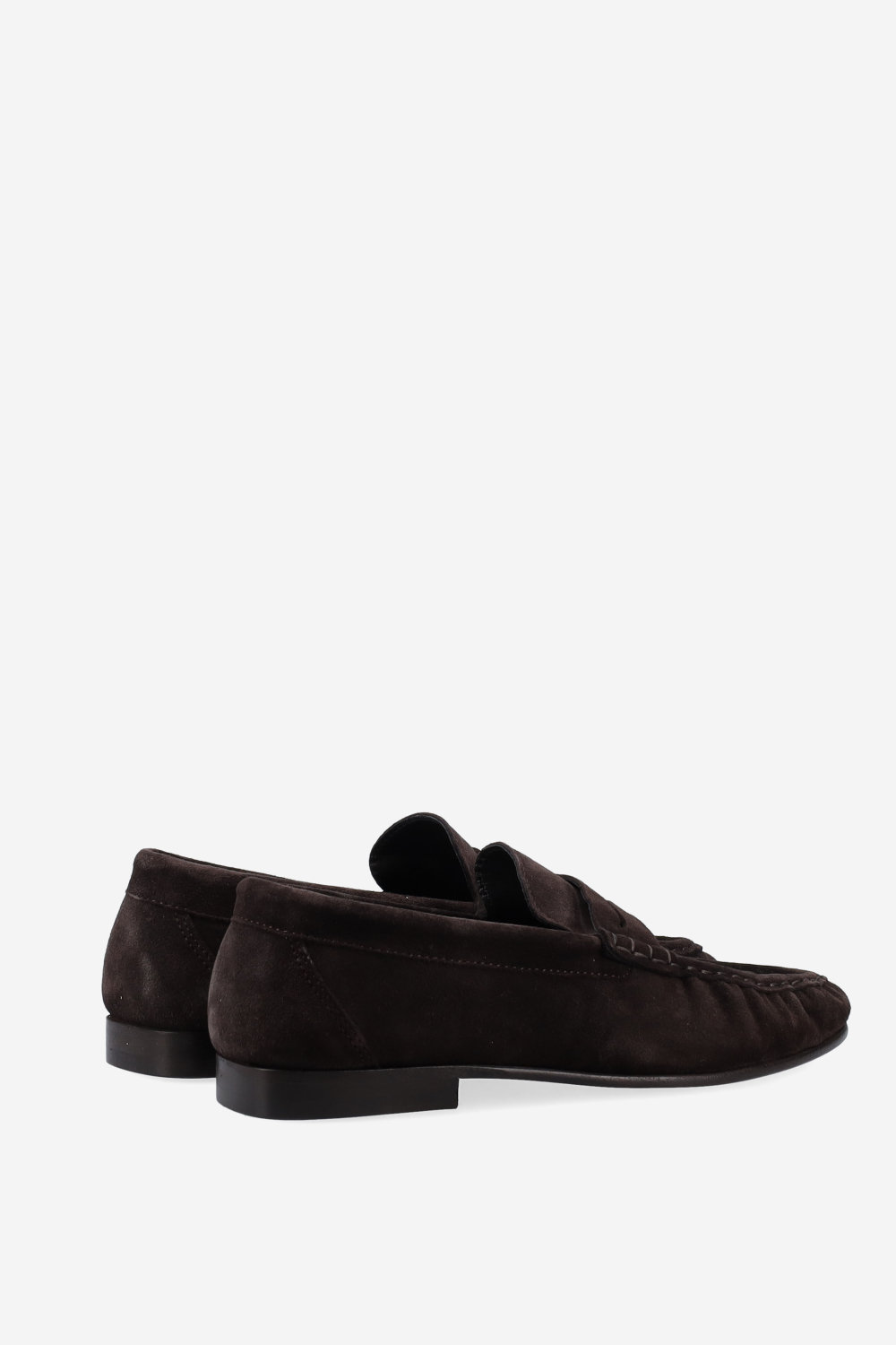 Penny wrinkle suede loafers