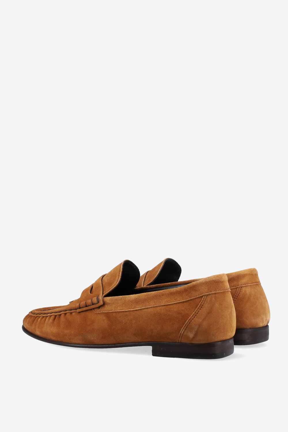 Penny wrinkle suede loafers