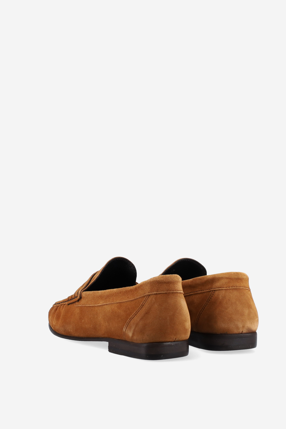 Penny wrinkle suede loafers