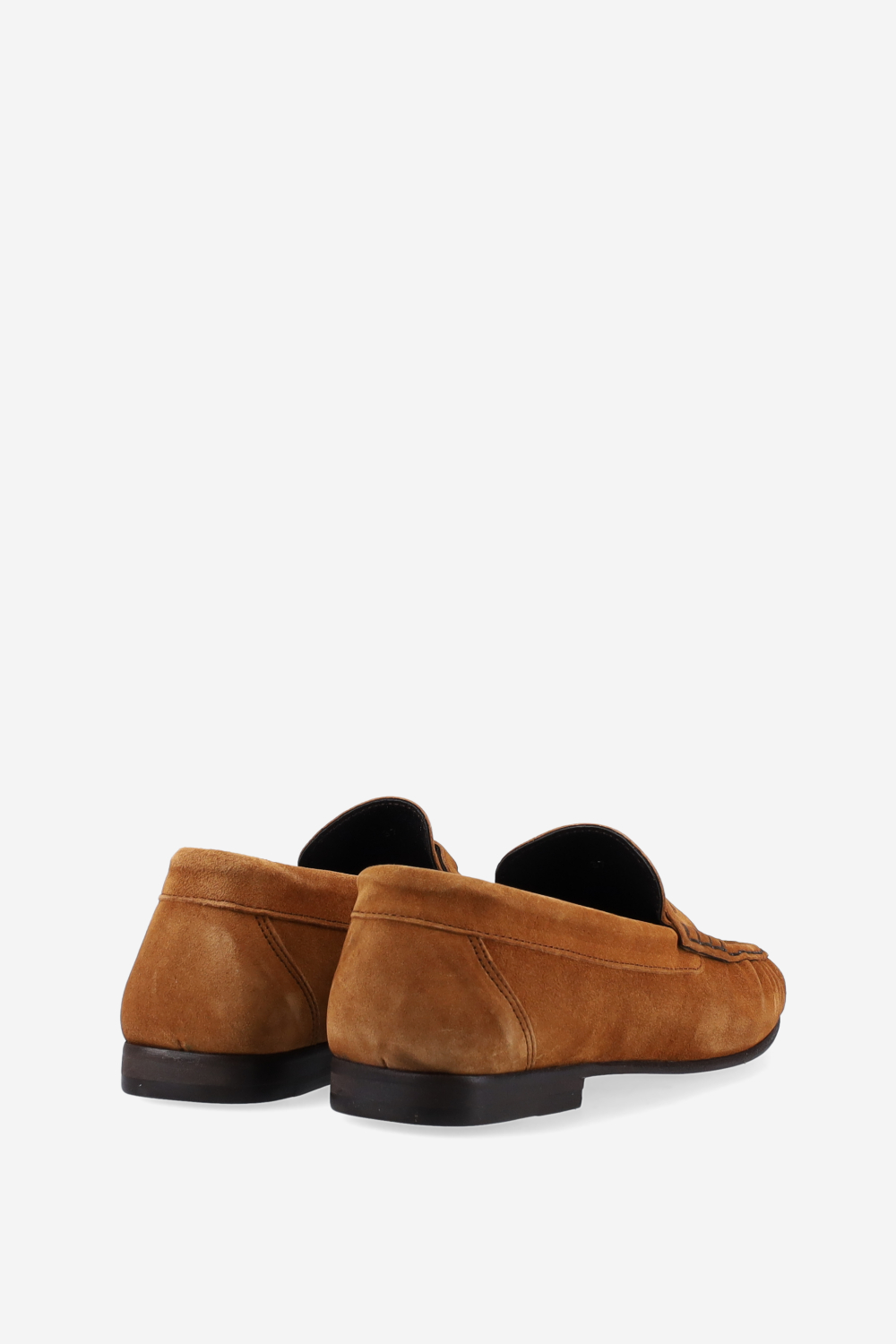 Penny wrinkle suede loafers