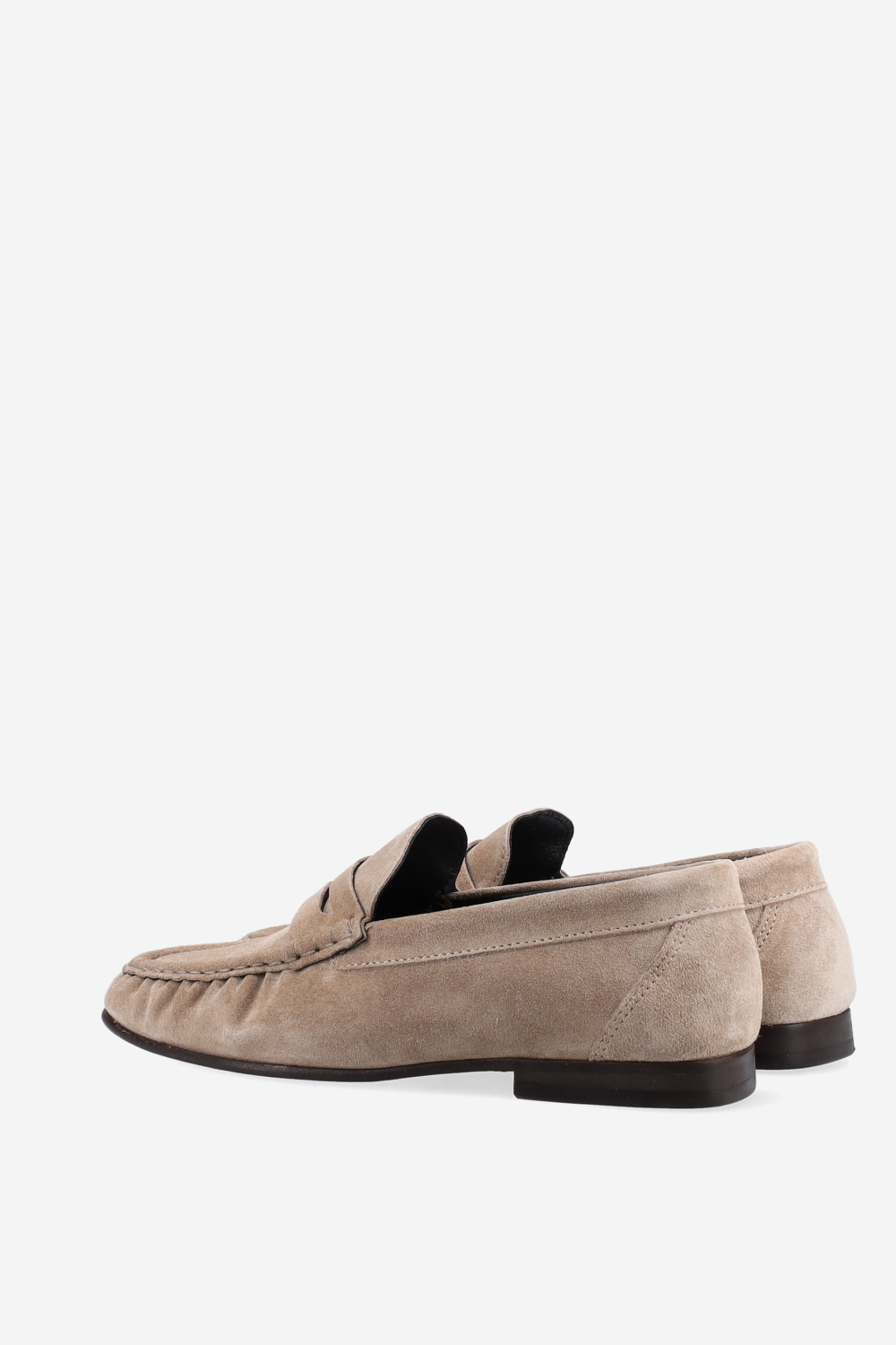 Penny wrinkle suede loafers