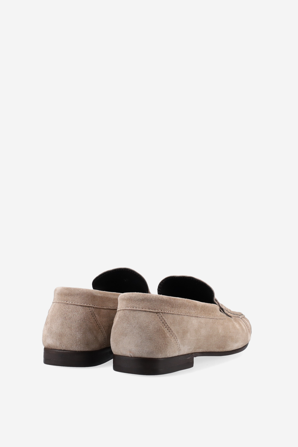 Penny wrinkle suede loafers