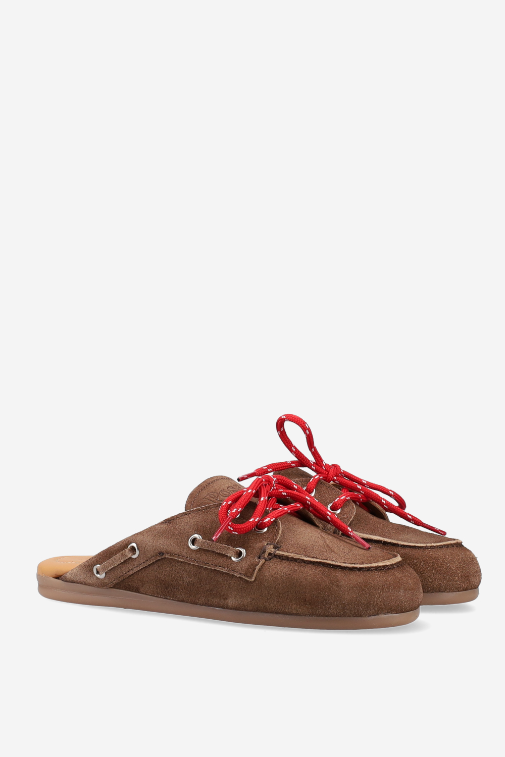Boat loafer suede mules