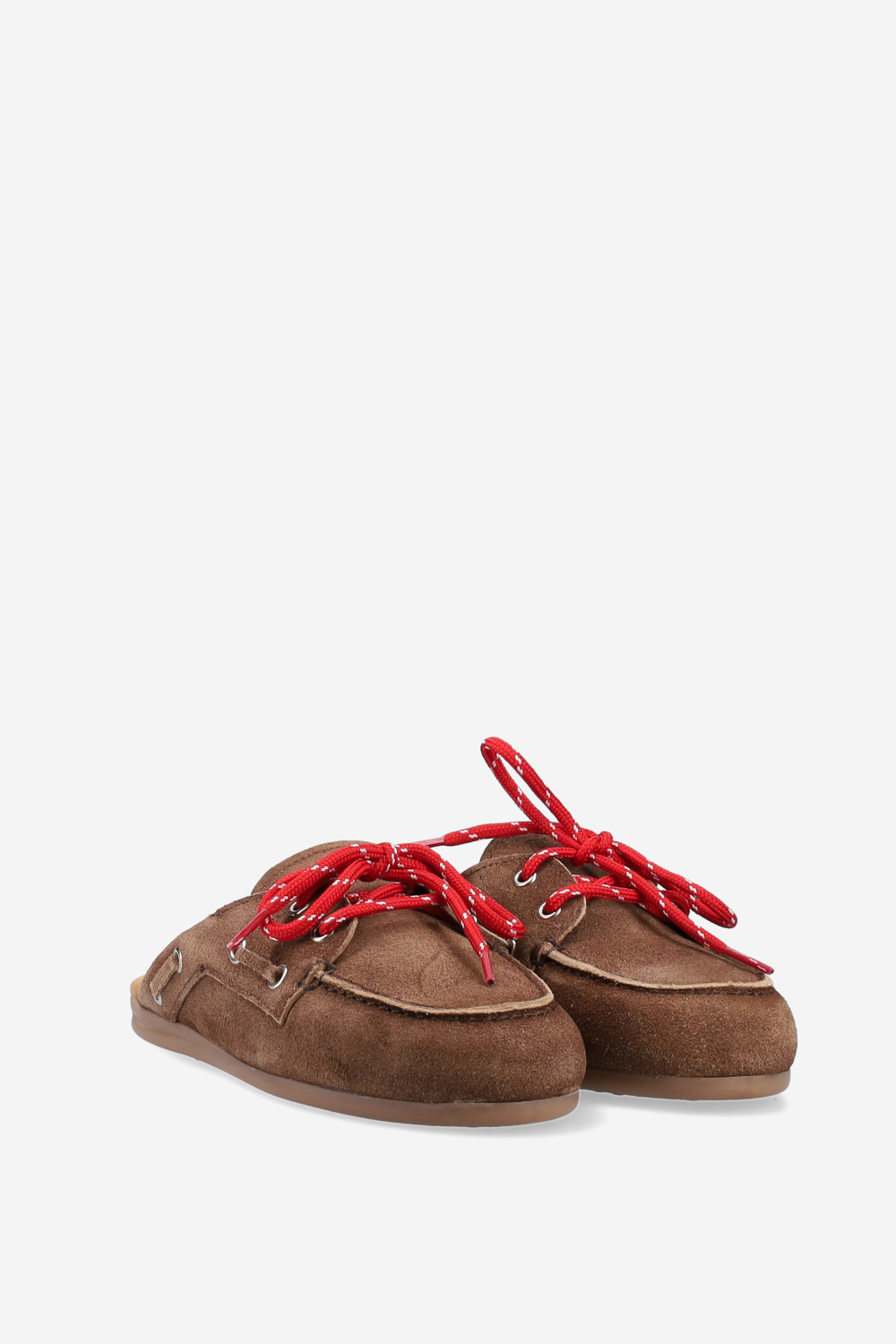 Boat loafer suede mules