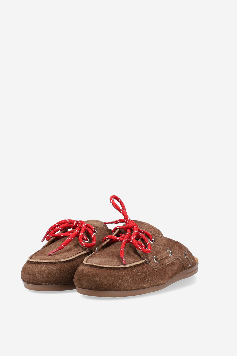Boat loafer suede mules