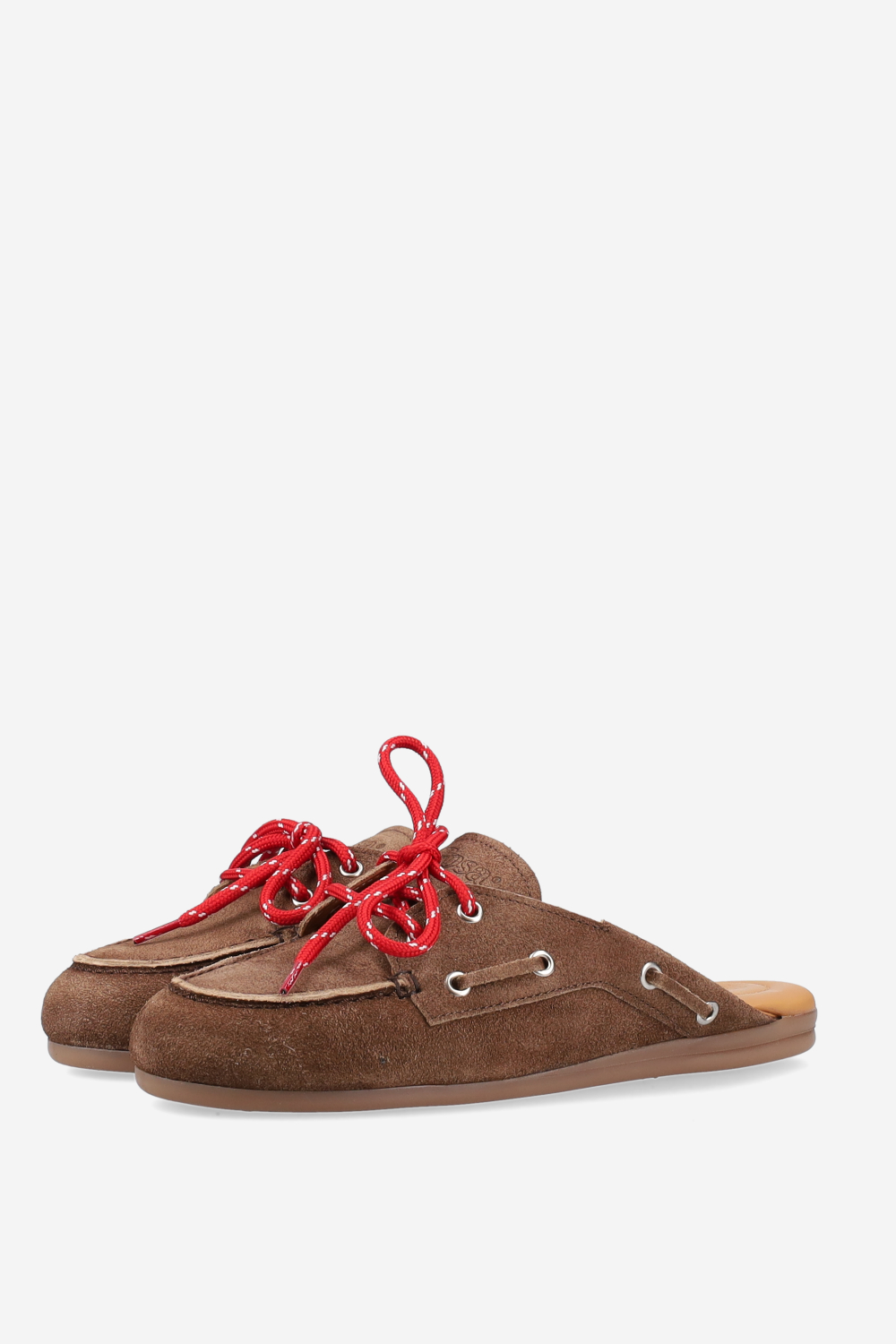 Boat loafer suede mules