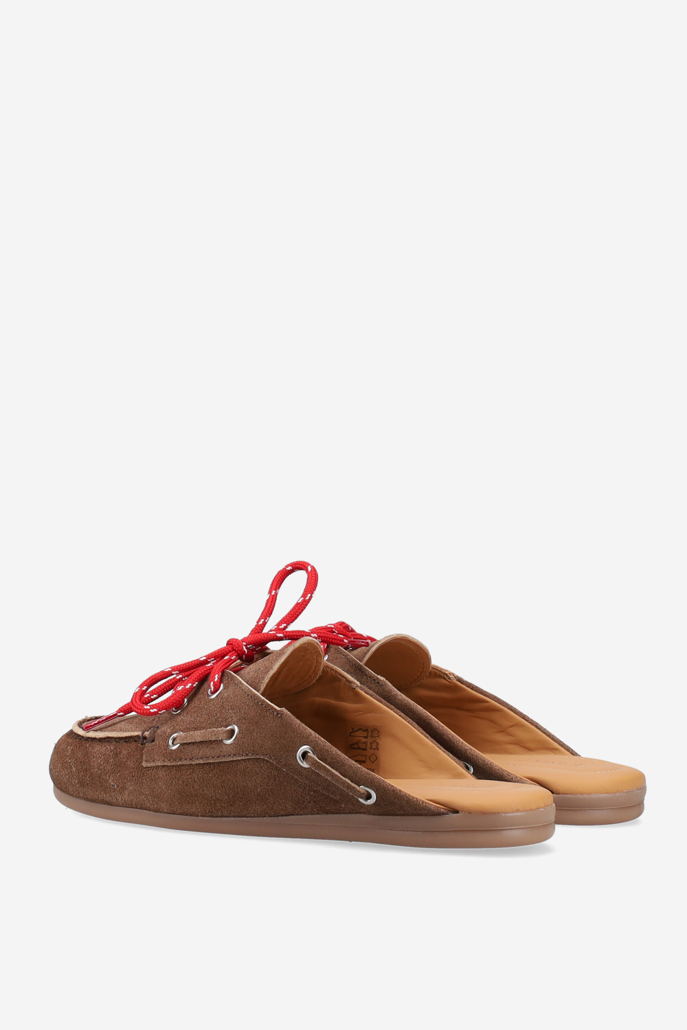 Boat loafer suede mules