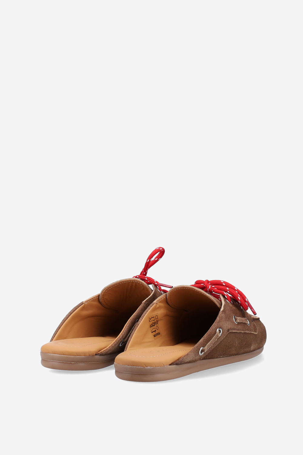 Boat loafer suede mules
