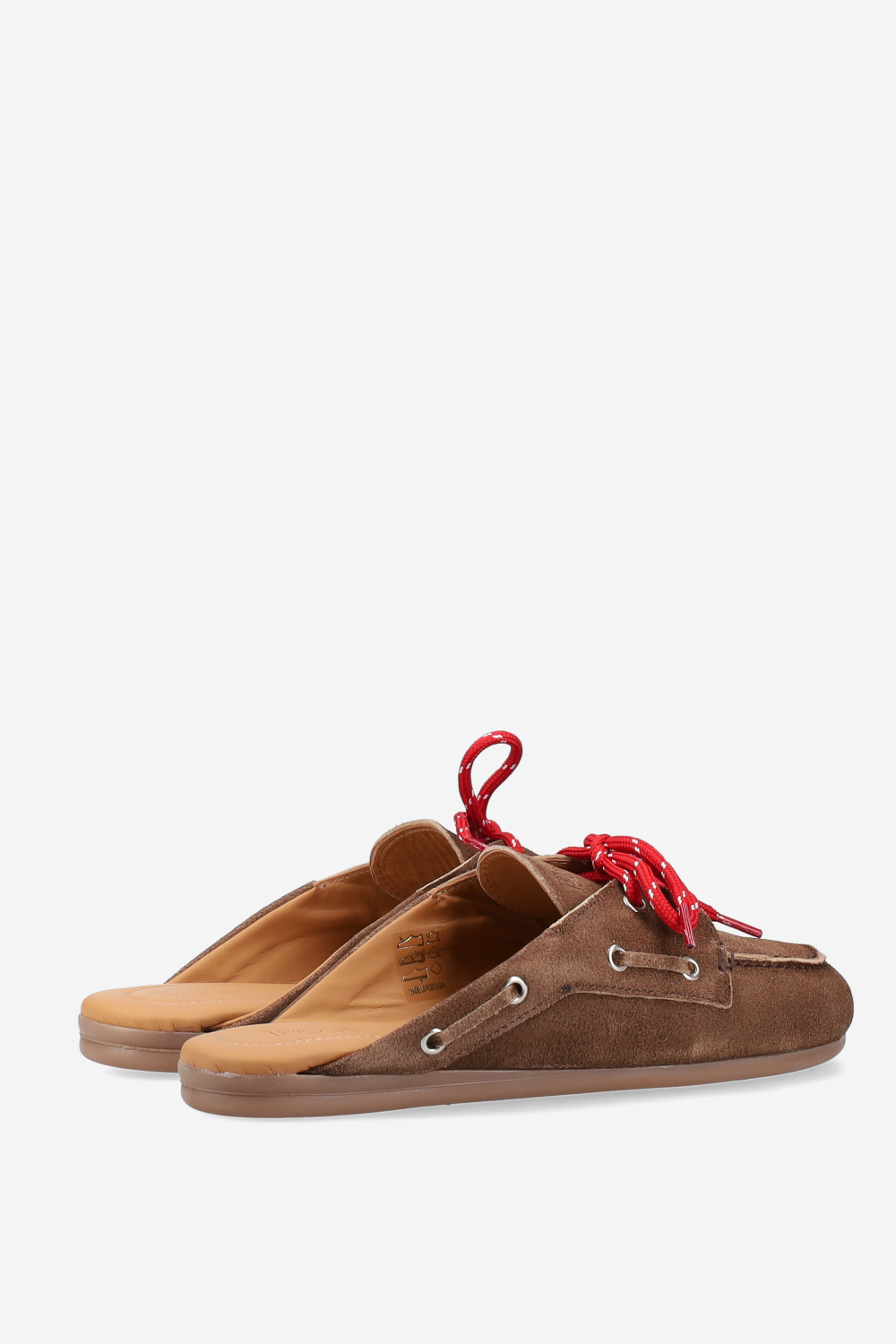 Boat loafer suede mules