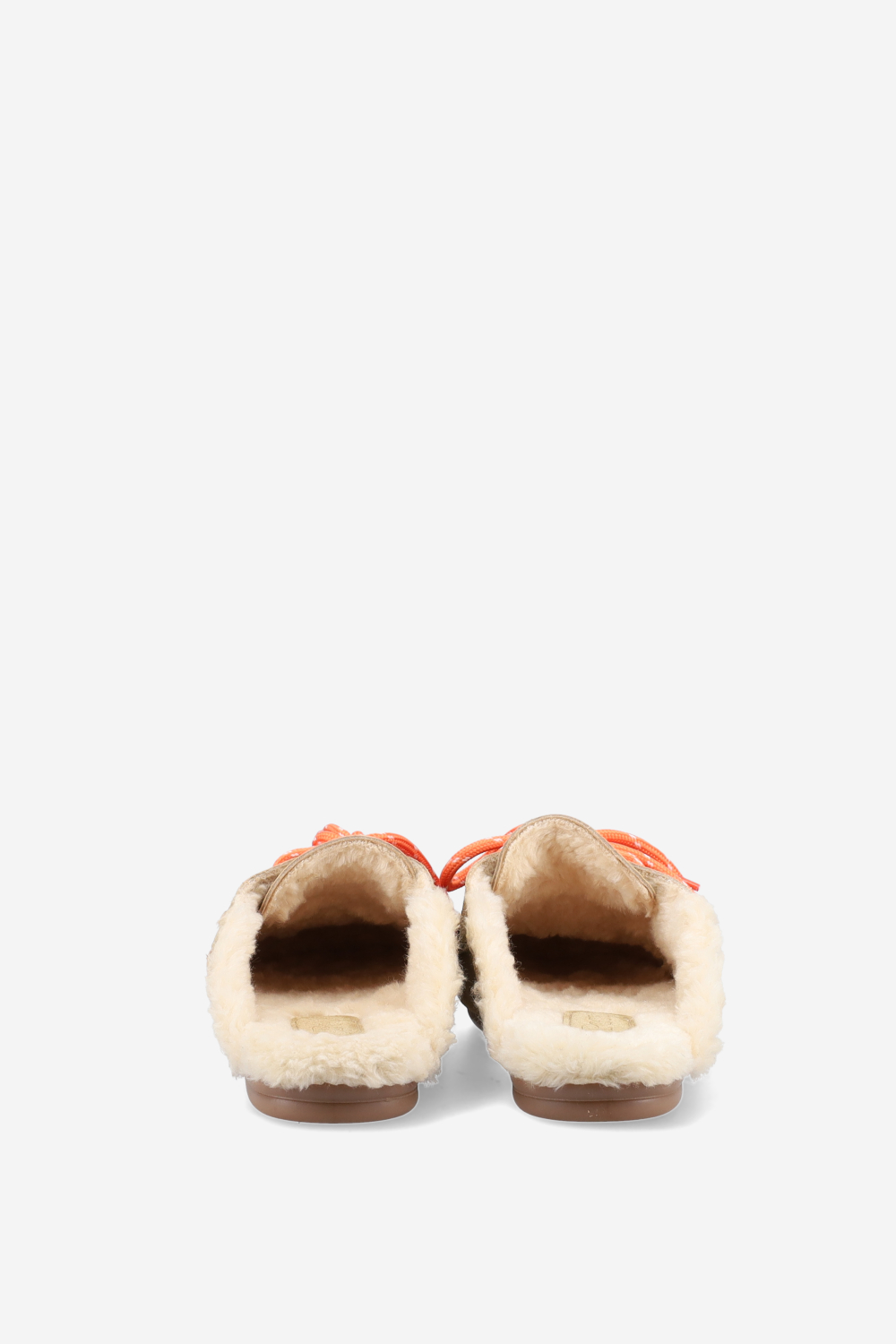 Fur suede boat loafer mules