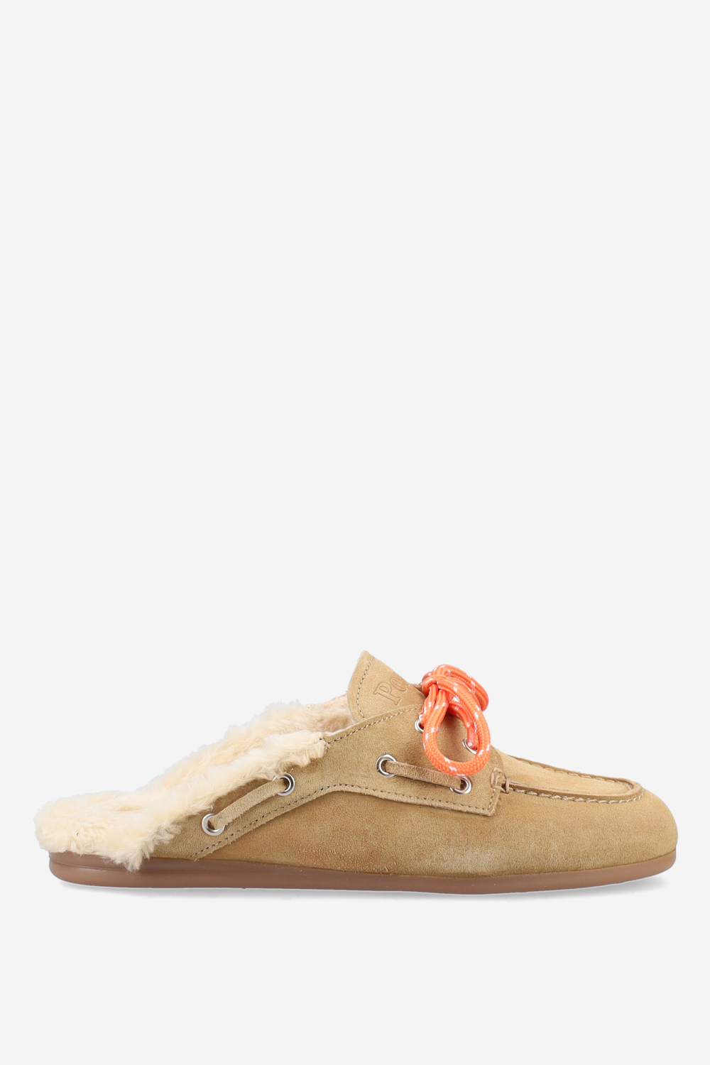 Posa - Fur suede boat loafer mules