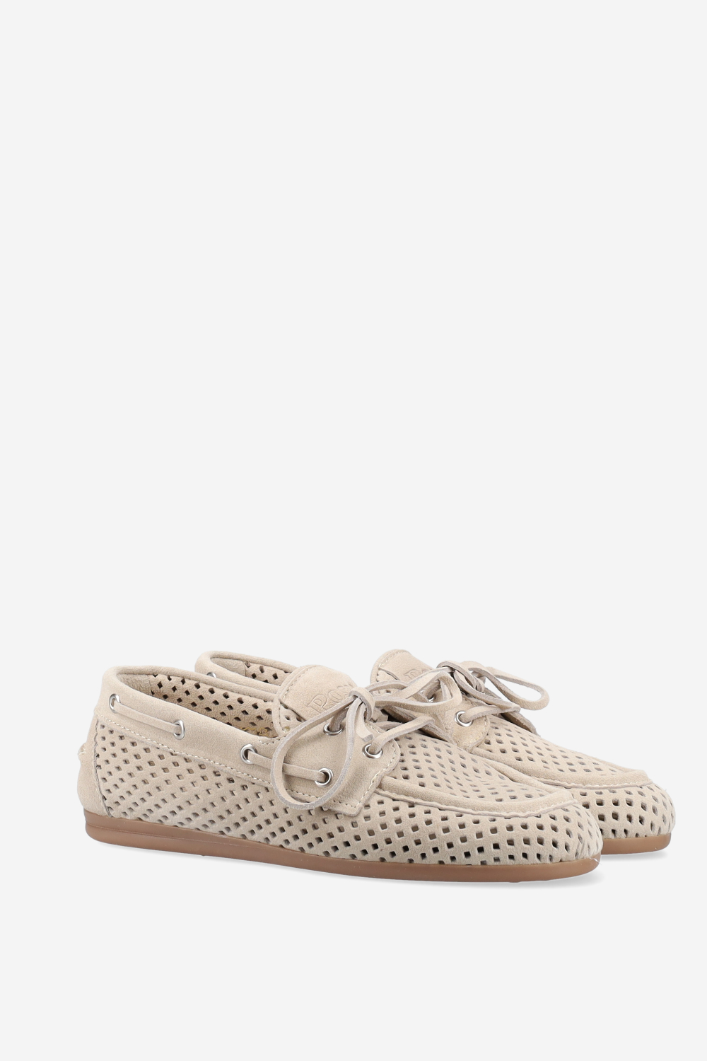 Boat perforated suede loafer