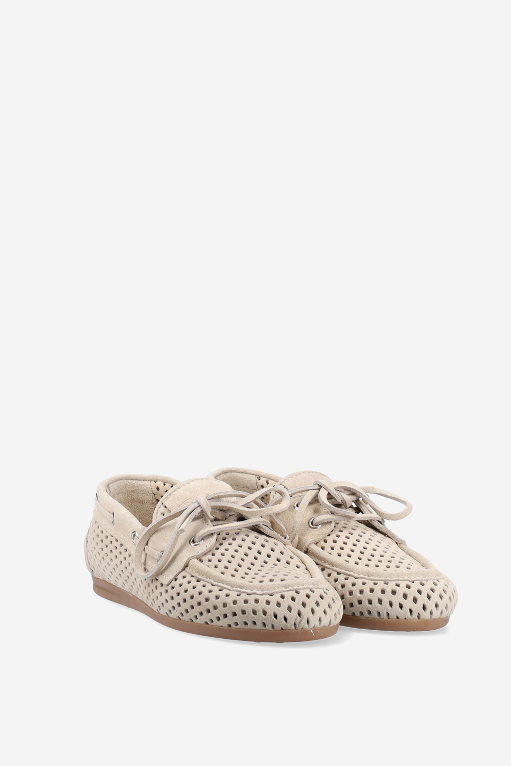 Boat perforated suede loafer
