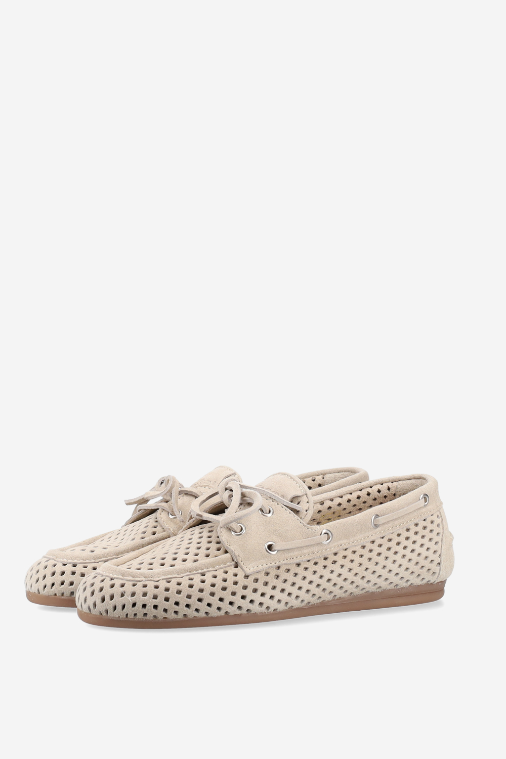 Boat perforated suede loafer