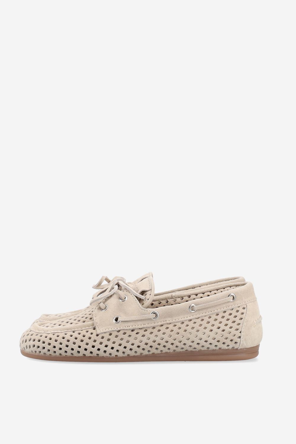 Boat perforated suede loafer