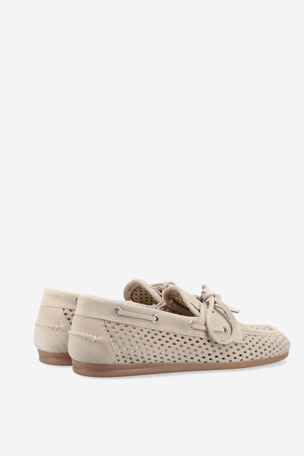 Boat perforated suede loafer